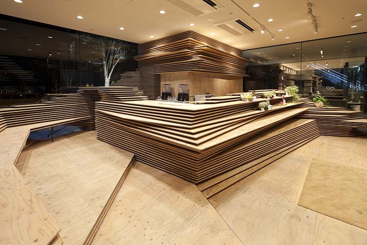Kengo Kuma. Shun Shoku Lounge . 2013. Osaka. Japón