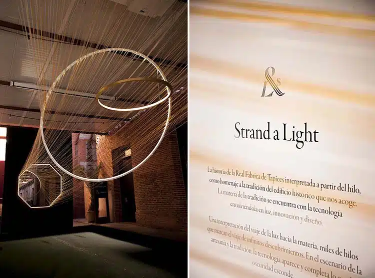 STRAND A LIGHT. Instalación de luz de Noviembre Estudio para Light&Studio con luminarias de Viabizzuno