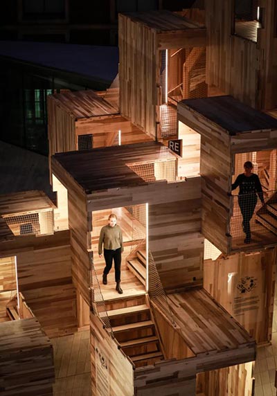 Pabellón de madera Multiply. Waugh Thistleton Architects en el London Design Festival