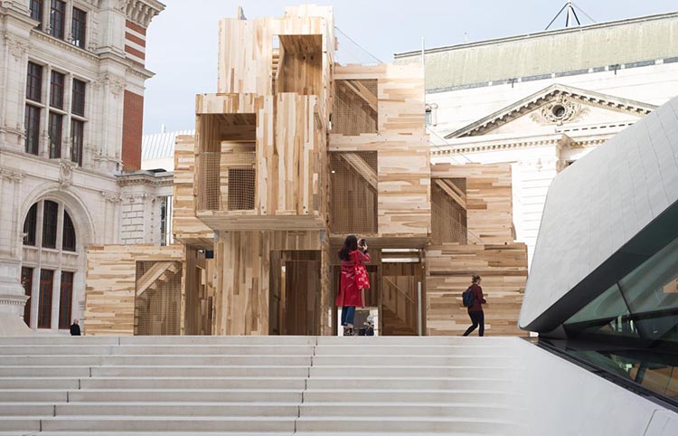 Pabellón de madera Multiply. Waugh Thistleton Architects en el London Design Festival