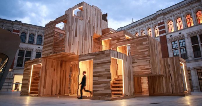 Pabellón de madera Multiply. Waugh Thistleton Architects en el London Design Festival