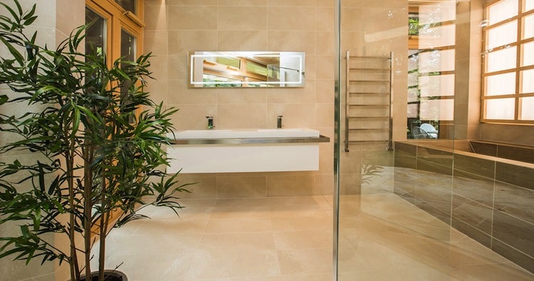 Interiorismo zen de Porcelanosa en South Hertfordshire