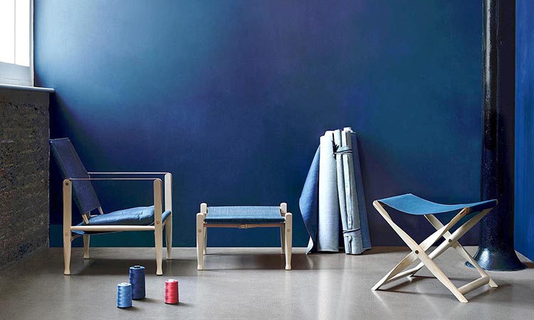 KK47000 Safari Chair Hiut Denim. Kaare Klint. Carl Hansen & Søn