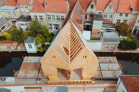 Diptych Pavilion. Pabellón de madera. Jon Lott. Trienal de brujas