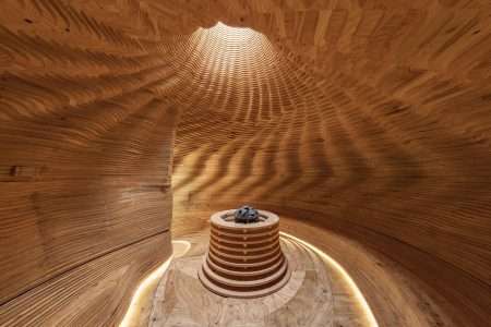 Kengo Kuma. sauna finlandesa. caracola
