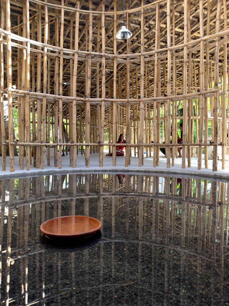 pabellón de bambú, artesanía, atArchitecture