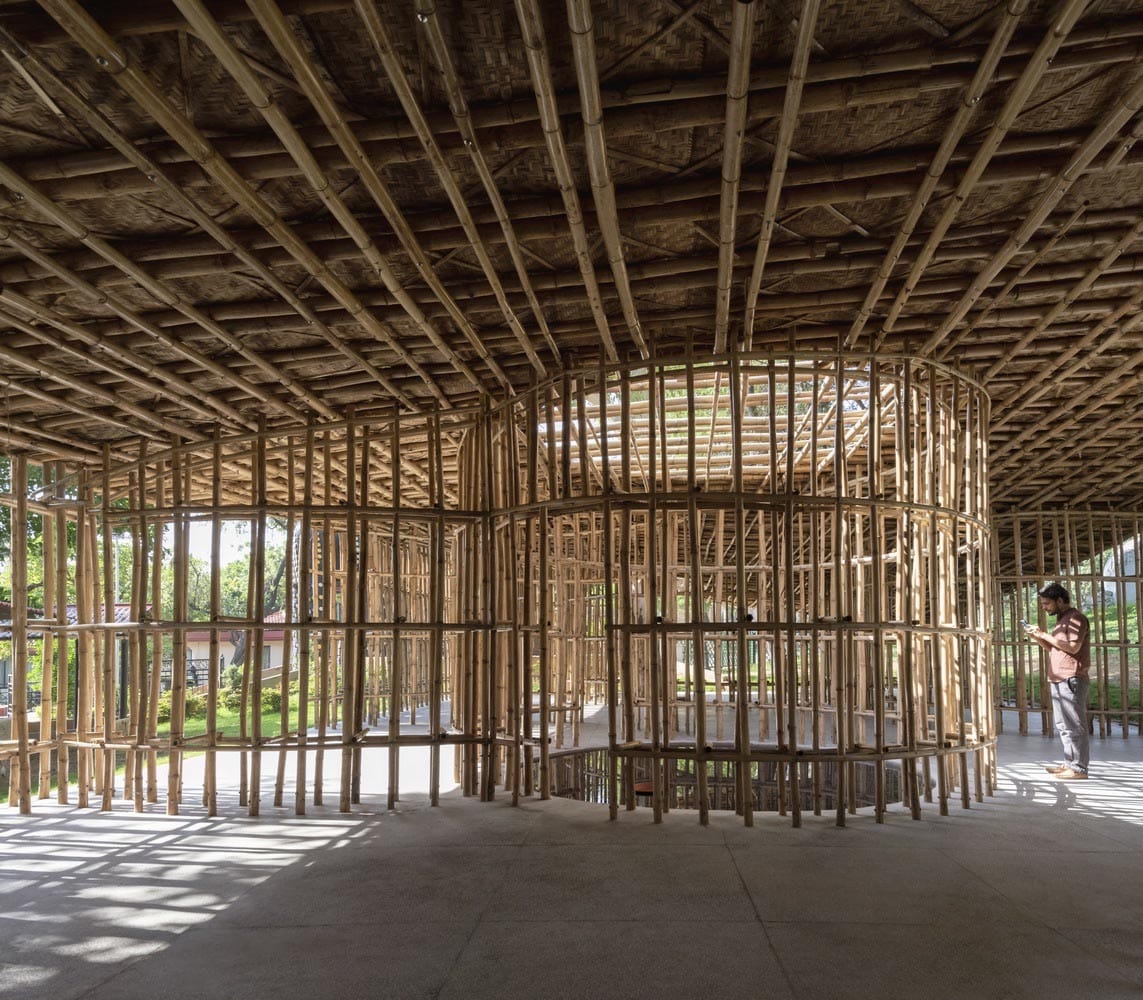 pabellón de bambú, artesanía, atArchitecture