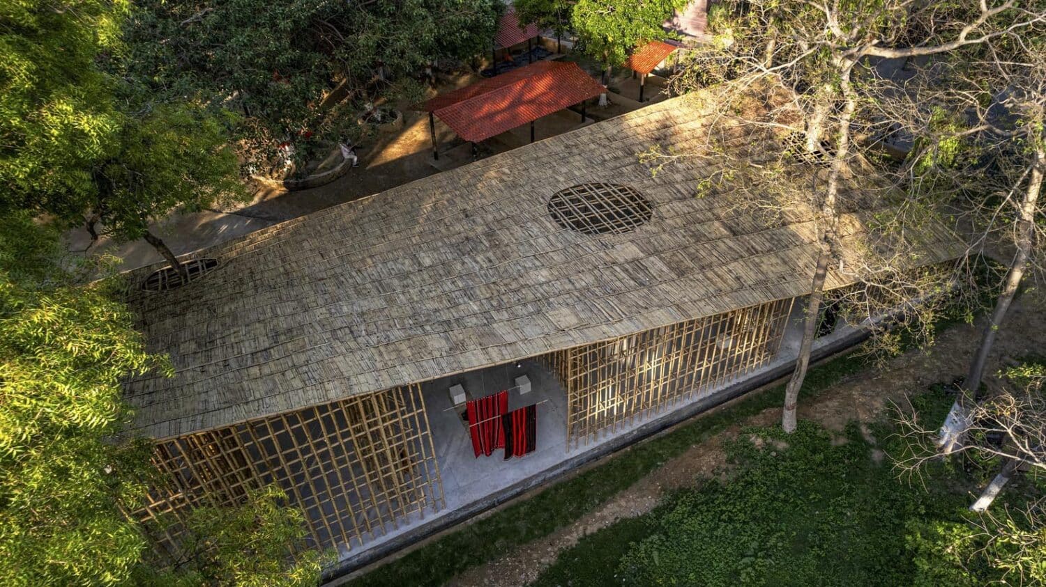 pabellón de bambú, artesanía, atArchitecture