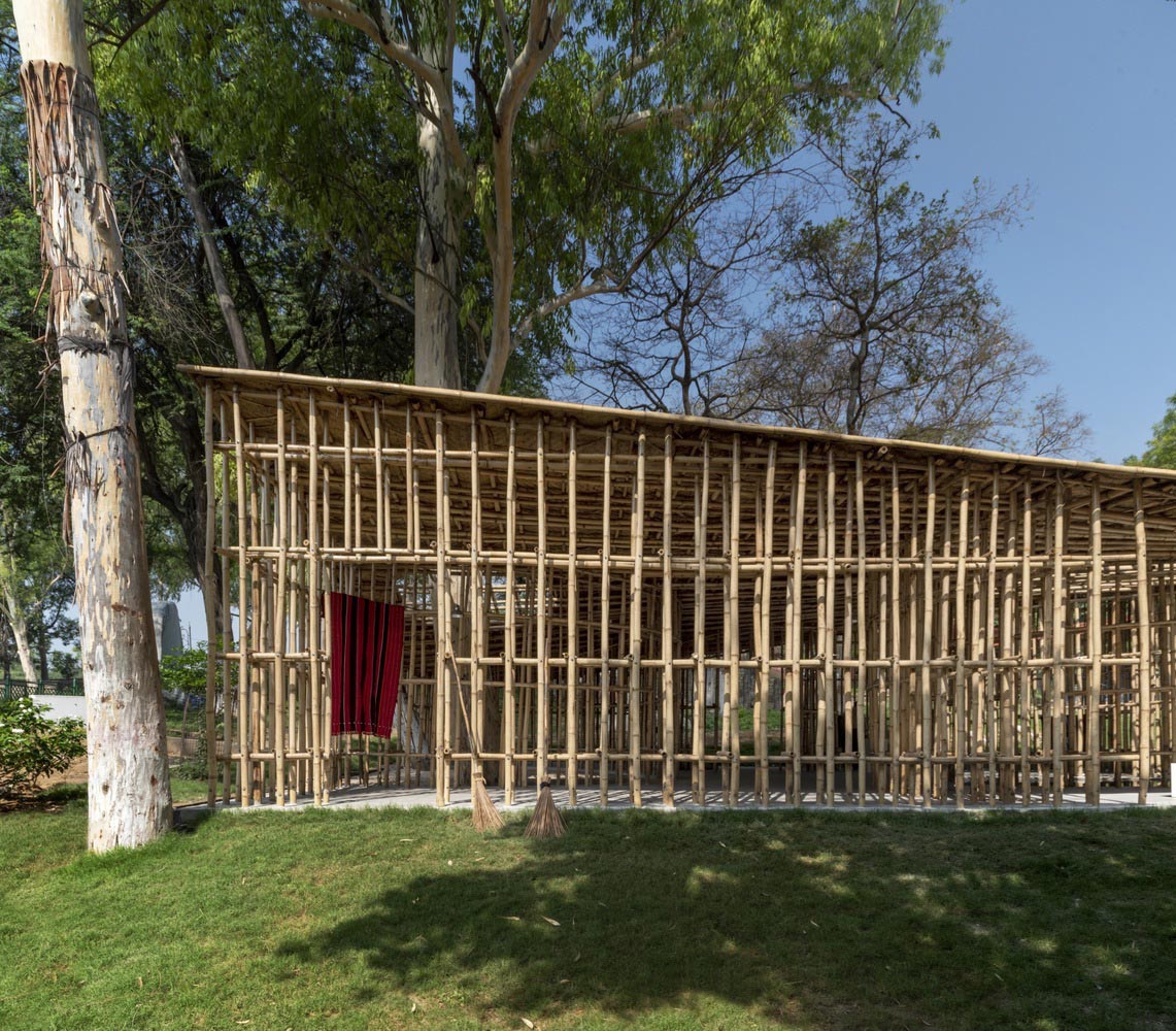 pabellón de bambú, artesanía, atArchitecture