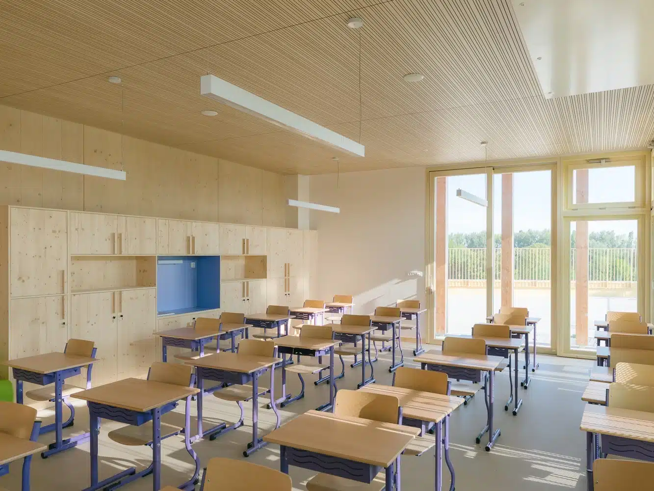arquitectura nórdica, R2K arquitectura, madera, colegio de madera