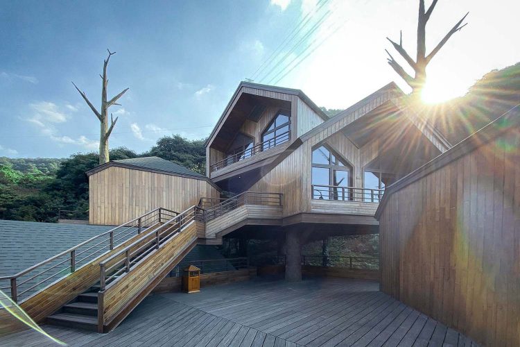 Cabañas en los árboles. Resort. Arquitectura y naturaleza