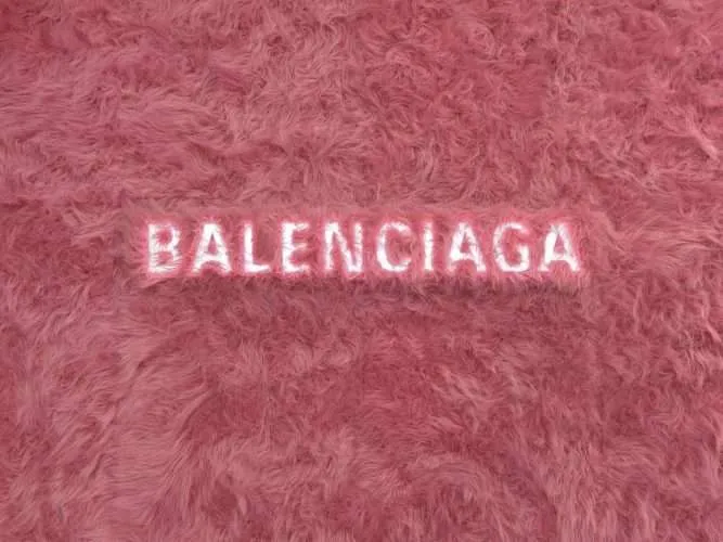 Balenciaga. tienda pop up. pelo rosa