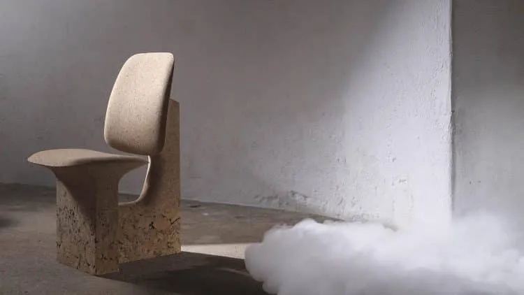 Mobiliario sostenible. Burnt cork. Caucho quemado. Noé Duchaufour-Lawrance. Made in Situ